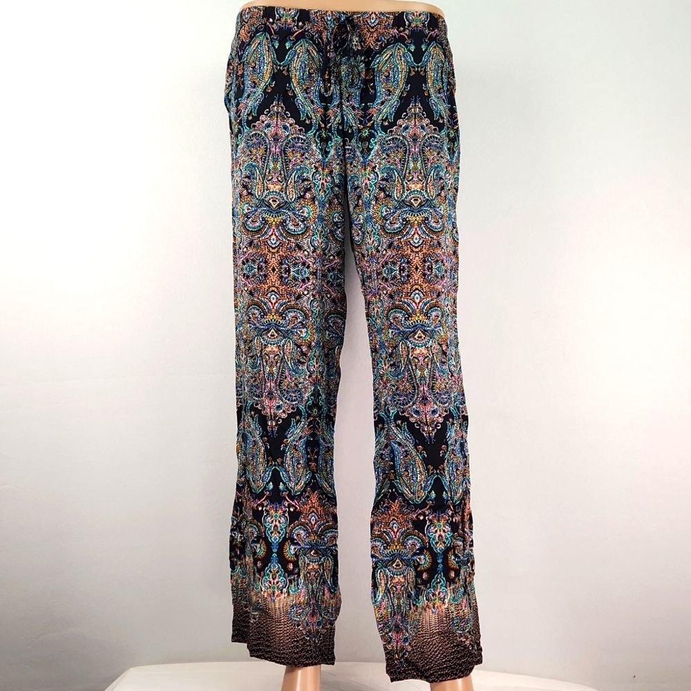 BeBop BOHO Flowy wide leg pants Size M EUC INCREDIBLE